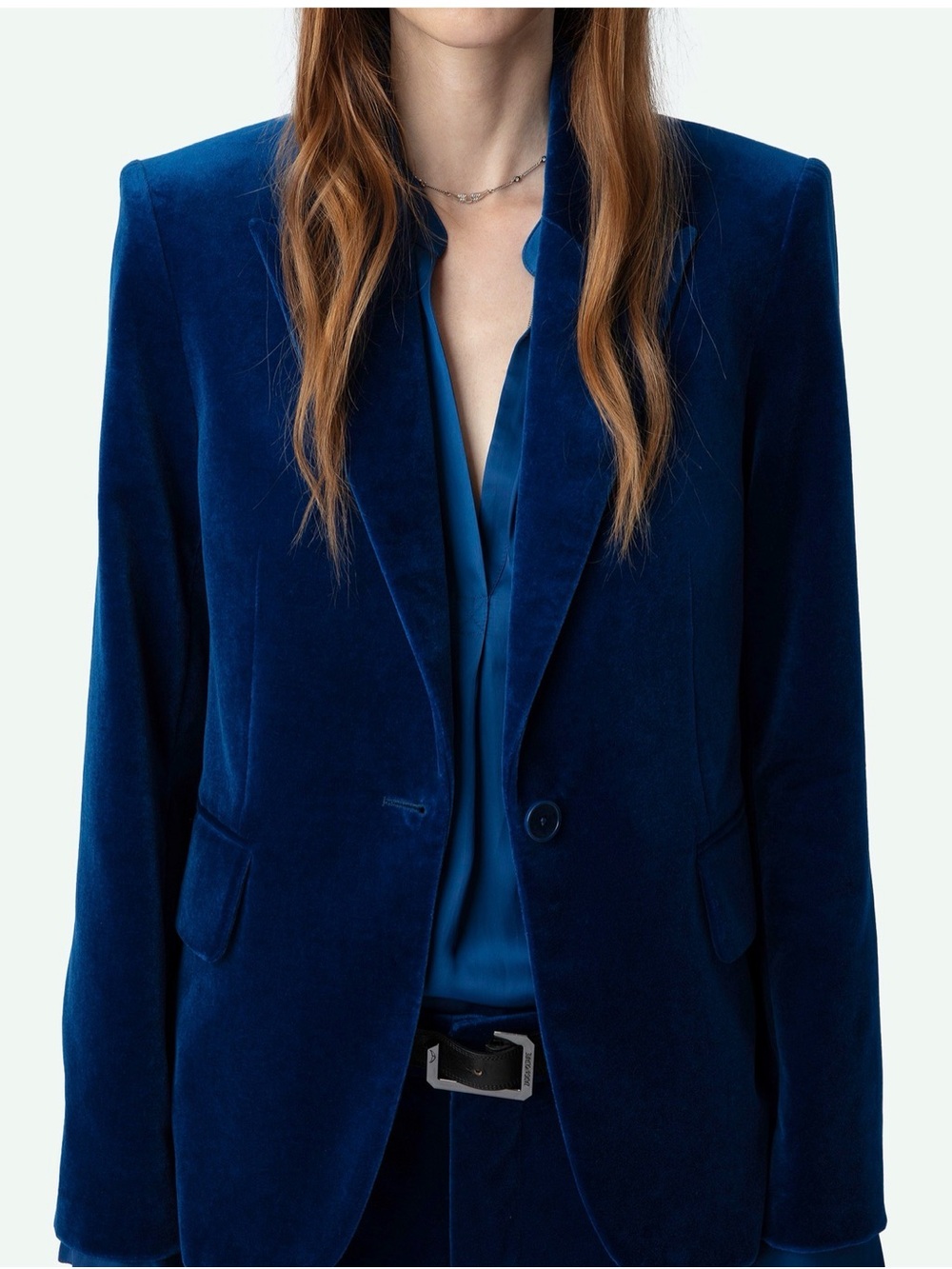 Zadig & Voltaire Navy Velvet Blazer sz 36 - Picture 3 of 10